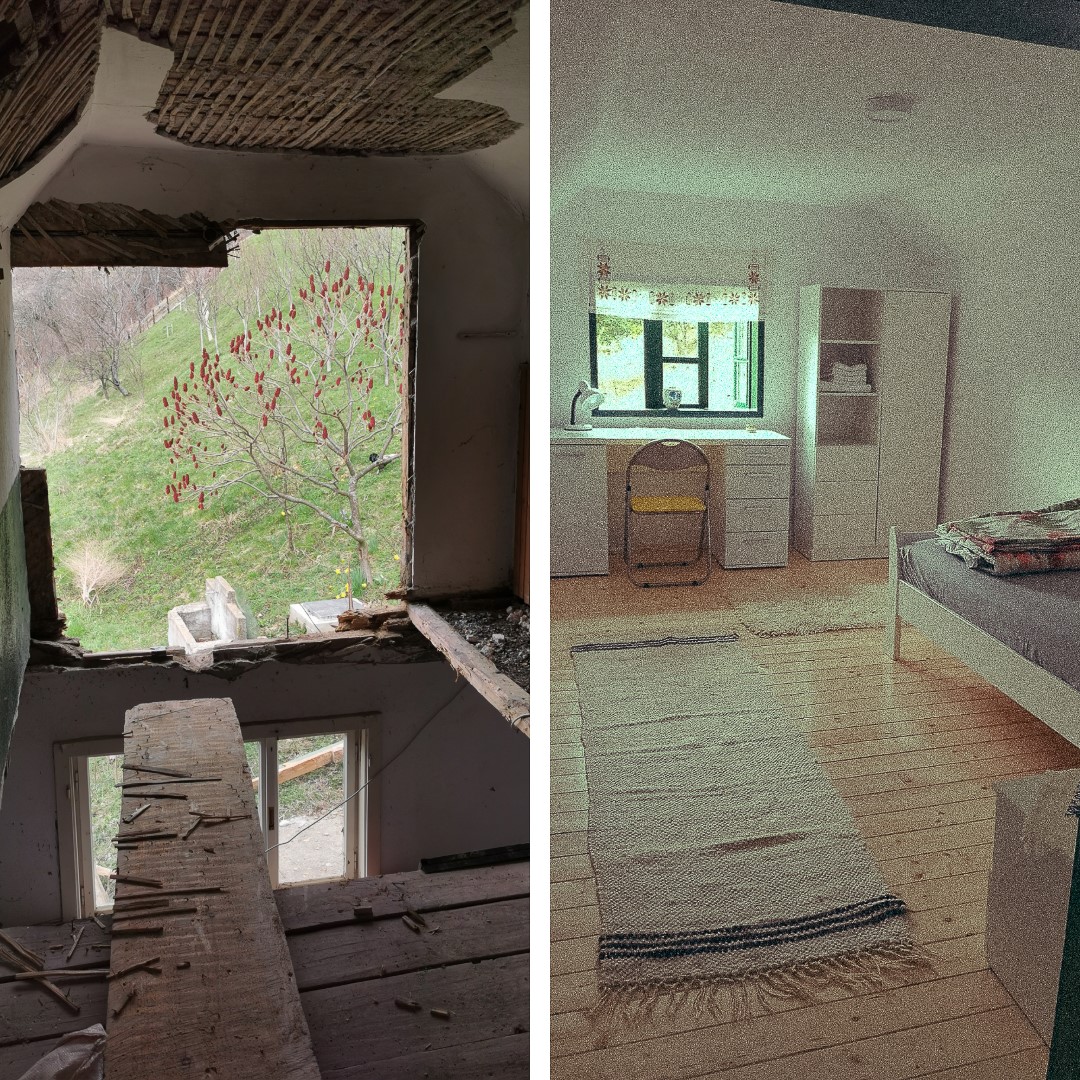 Before and after, restoration